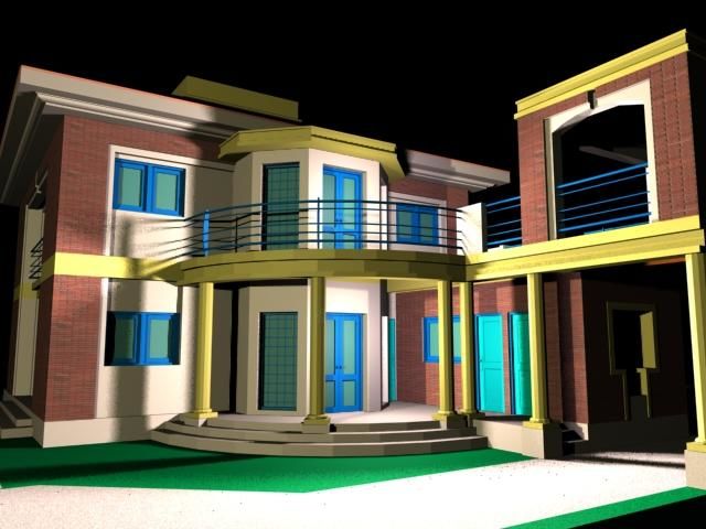 Dessin intitulée "Rendu villa 3D 9" par Kangol Le Droïd, Œuvre d'art originale
