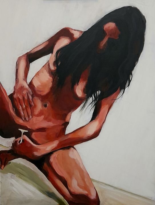 Painting titled "Intimate" by Wim Kannekens, Original Artwork, Acrylic