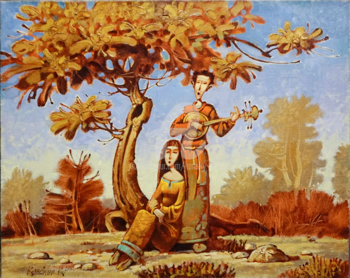 Peinture intitulée "Серенада" par Konstantin Kansky (Kanskyart), Œuvre d'art originale, Huile Monté sur Châssis en bois