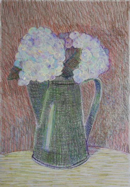 Картина под названием "Flowers. Рydrangea" - Мария Канторович, Подлинное произведение искусства, Пастель