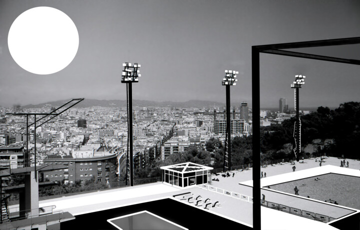 Цифровое искусство под названием "Barcelona Olympic P…" - Kanzas Anthony, Подлинное произведение искусства, Цифровая живопись