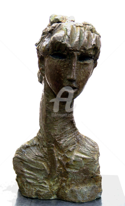 Sculpture titled "visage-2.jpg" by Kaol, Original Artwork, Metals