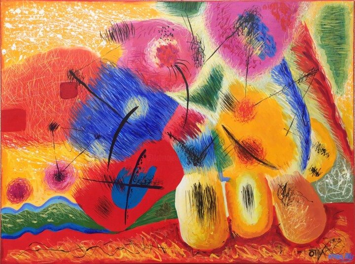 Pittura intitolato "Colours" da Kaola Oty, Opera d'arte originale, Acrilico