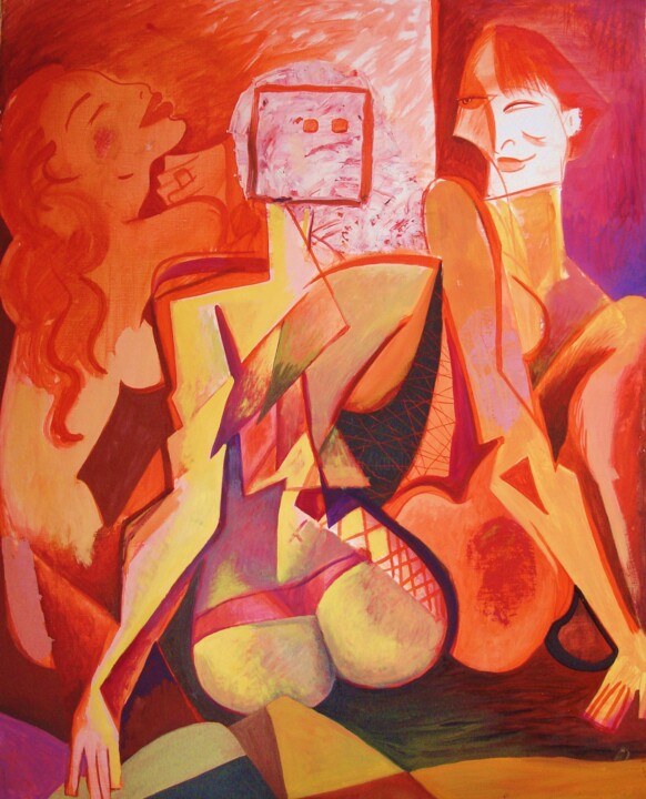 Peinture intitulée "Ladies" par Kaola Oty, Œuvre d'art originale, Acrylique