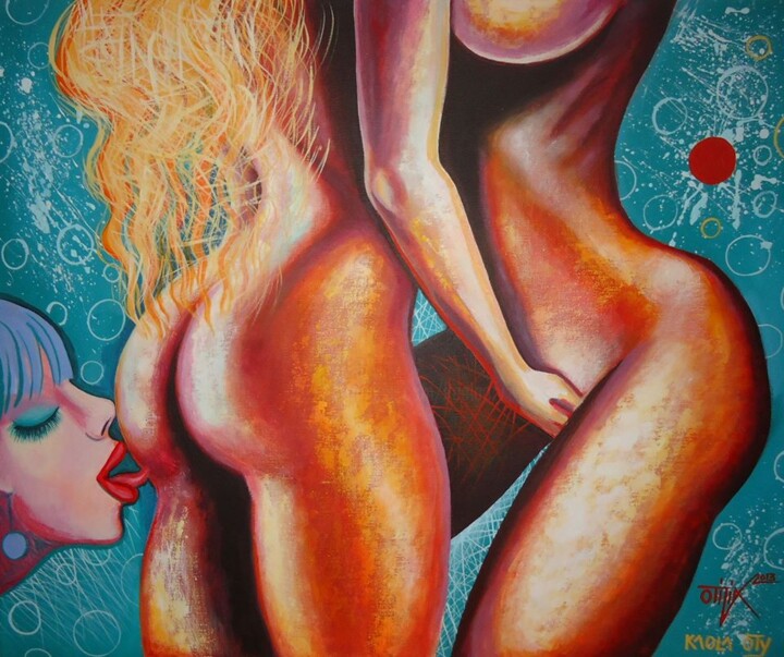 Картина под названием "# GIRLS without kno…" - Kaola Oty, Подлинное произведение искусства, Акрил