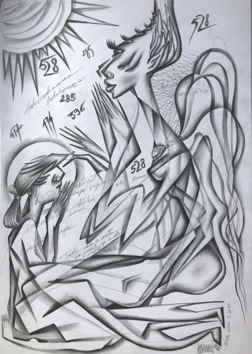 Peinture intitulée "Healing the interio…" par Kaola Oty, Œuvre d'art originale, Crayon