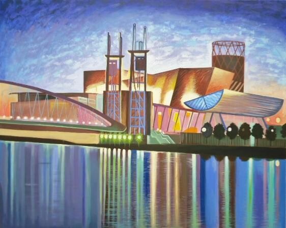 Painting titled "~Lowry Centre~Manch…" by Kaola Oty, Original Artwork