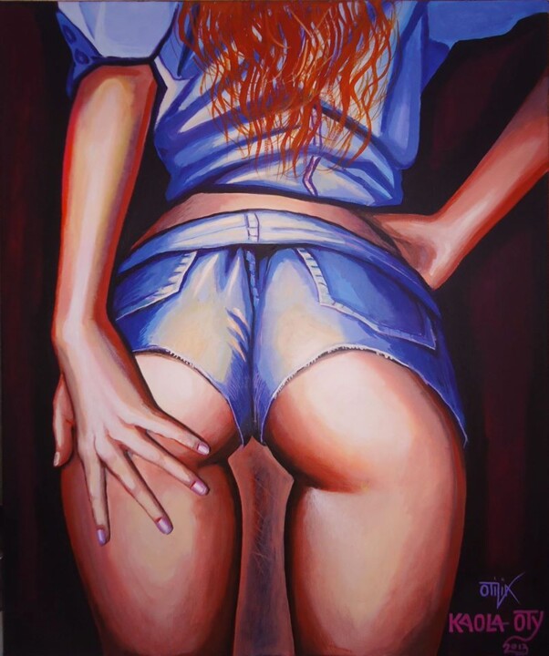 Painting titled "The jeans" by Kaola Oty, Original Artwork