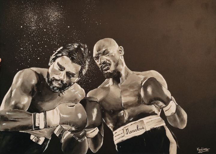 Painting titled "15 rounds" by Kaoliang, Original Artwork, Acrylic