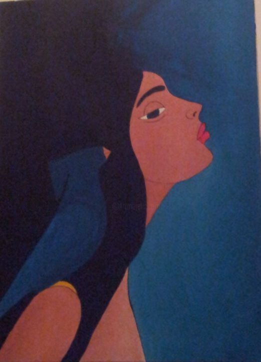 Peinture intitulée "femme" par Kaoutar Er-Raki, Œuvre d'art originale, Huile