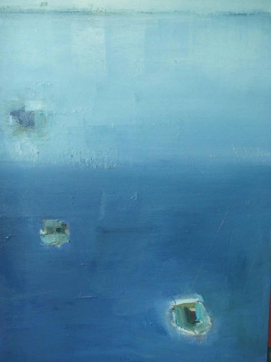 Pittura intitolato "image.jpegmarine" da Kaouther Darghouth, Opera d'arte originale, Olio