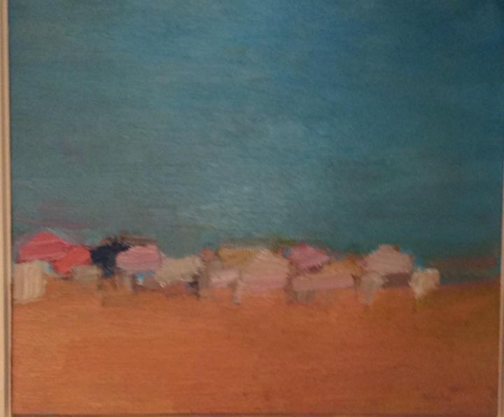 Painting titled "Parasols" by Kaouther Darghouth, Original Artwork, Oil
