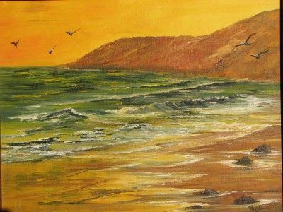 Painting titled "Playa F.D.Noronia,…" by Macarena De Soto, Original Artwork