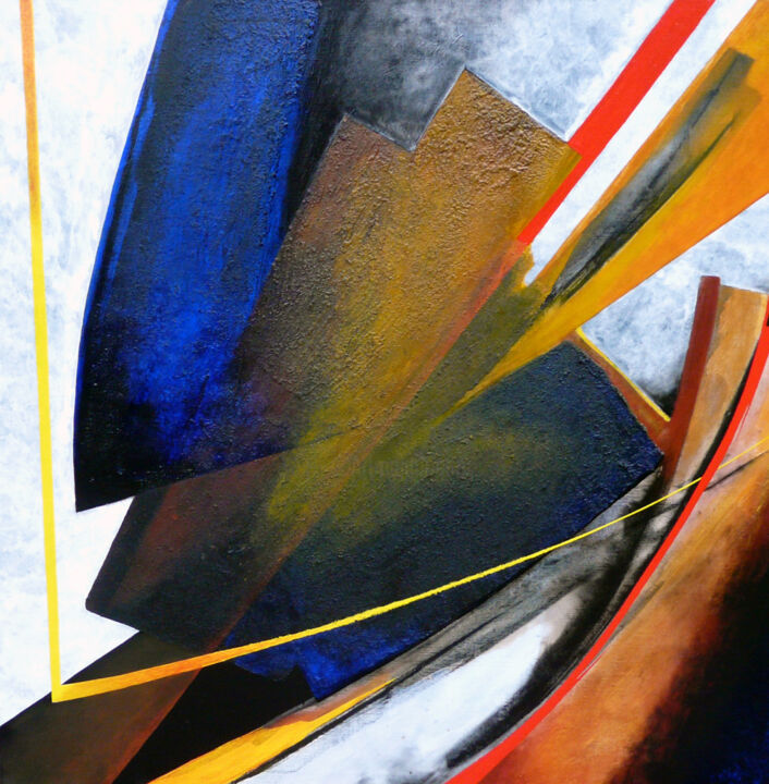 제목이 "Orage"인 미술작품 Eliane Karakaya로, 원작, 아크릴 나무 들것 프레임에 장착됨