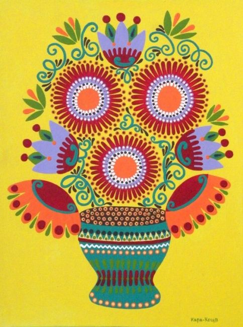 「Квіти」というタイトルの絵画 Леся Кара-Коцяによって, オリジナルのアートワーク, オイル