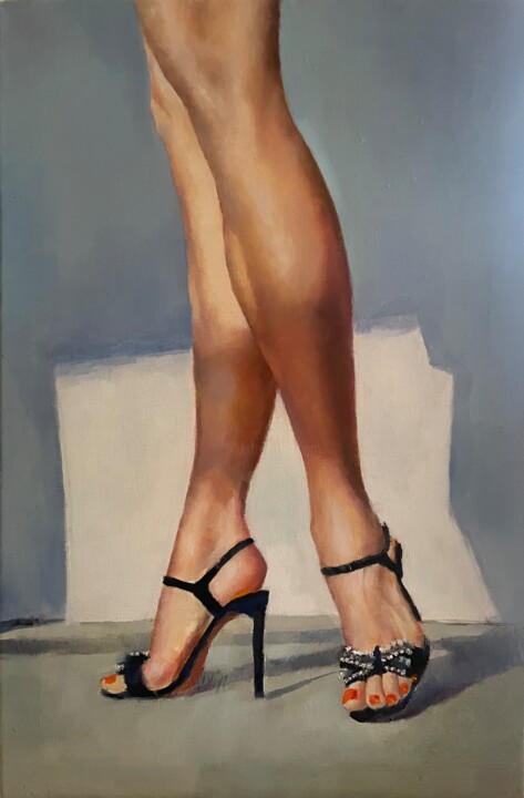 Painting titled "nice legs" by Karas Gleb, Original Artwork, Oil