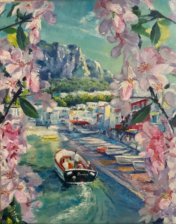 Peinture intitulée "early summer in Ita…" par Karas Gleb, Œuvre d'art originale, Huile