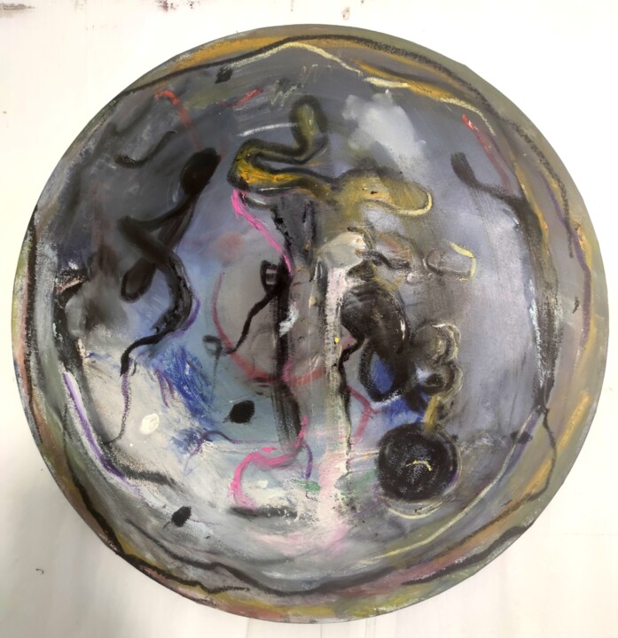 Картина под названием "going round2" - Karel Stoop, Подлинное произведение искусства, Масло Установлен на Деревянная рама дл…