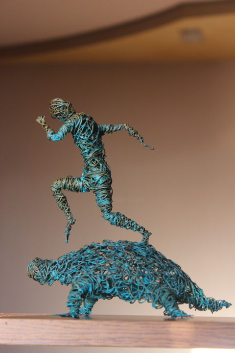 Sculpture titled "Endless Running (20…" by Karen Axikyan, Original Artwork, Metals