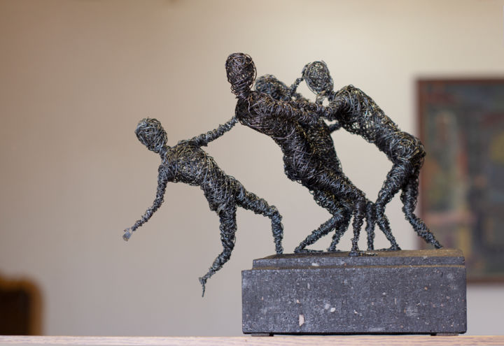 Sculpture titled "Dispute 28x30x16 3.…" by Karen Axikyan, Original Artwork, Metals