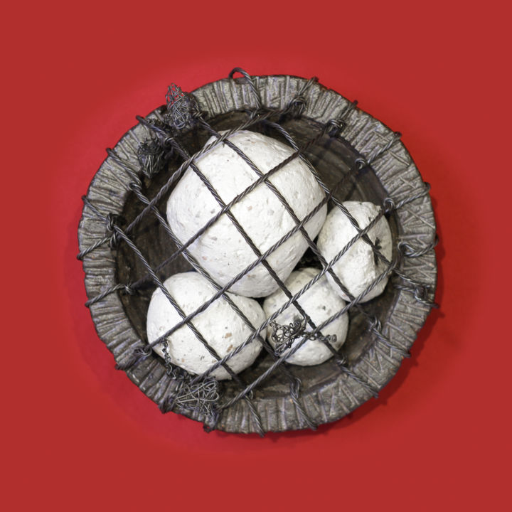 Sculpture titled "Prohibited fruit 15…" by Karen Axikyan, Original Artwork, Metals