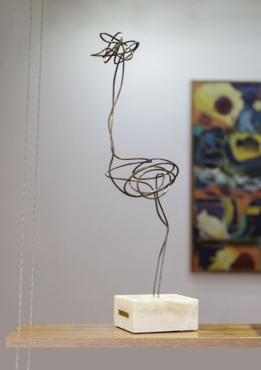 Sculpture intitulée "Loneliness 55x12x12…" par Karen Axikyan, Œuvre d'art originale, Métaux
