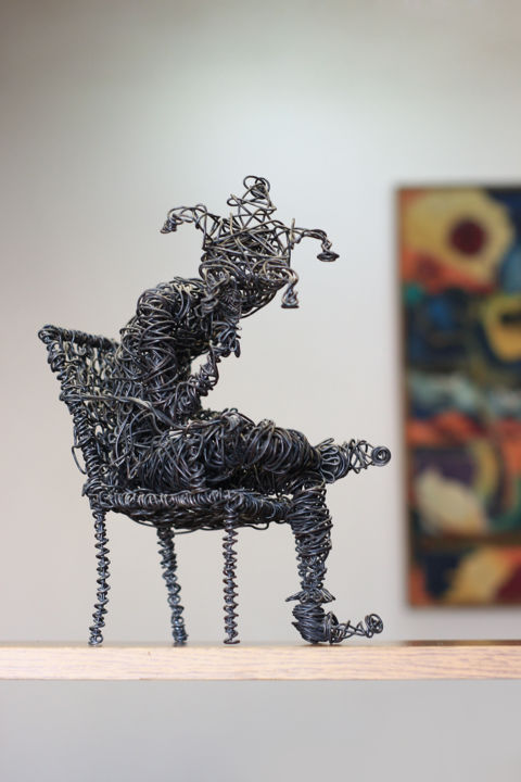 Sculpture titled "Thinking (28x21x13…" by Karen Axikyan, Original Artwork, Metals