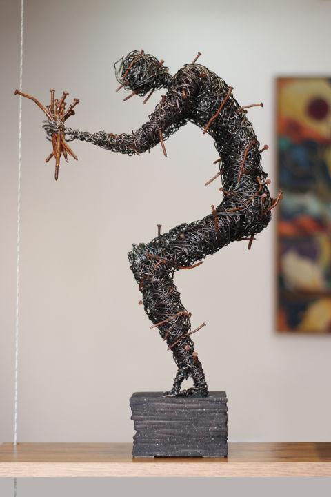 Sculpture titled "Bouquet (53x29x16 3…" by Karen Axikyan, Original Artwork, Metals