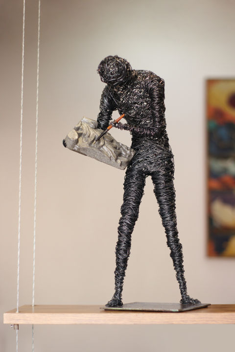 Sculpture titled "Found (44x16x20 2.5…" by Karen Axikyan, Original Artwork, Metals