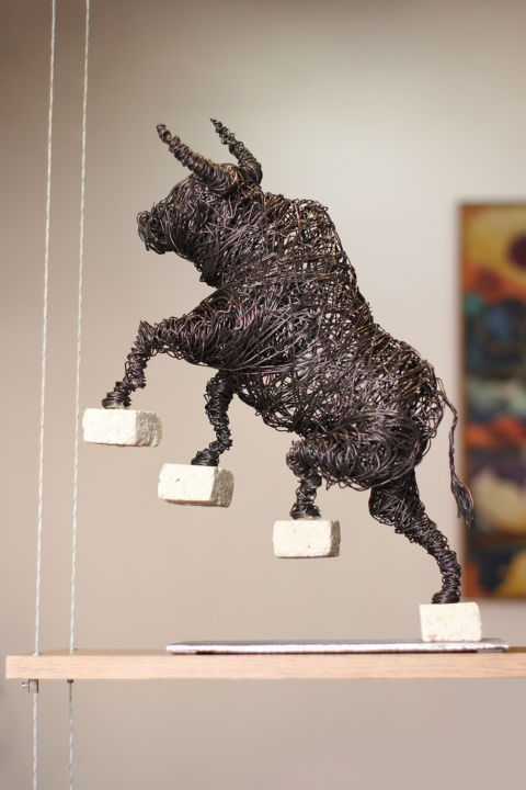 Rzeźba zatytułowany „Evolution (47x35x14…” autorstwa Karen Axikyan, Oryginalna praca, Metale