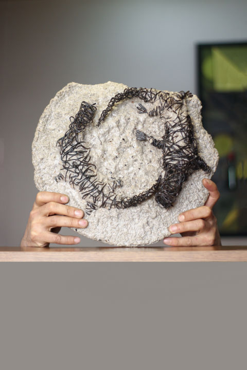 Sculpture titled "Bog (9x36x35 6.2kg…" by Karen Axikyan, Original Artwork, Concrete