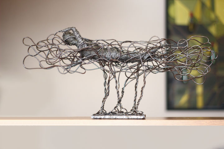 Скульптура под названием "Wave (29x65x13 3.2k…" - Karen Axikyan, Подлинное произведение искусства, Металлы