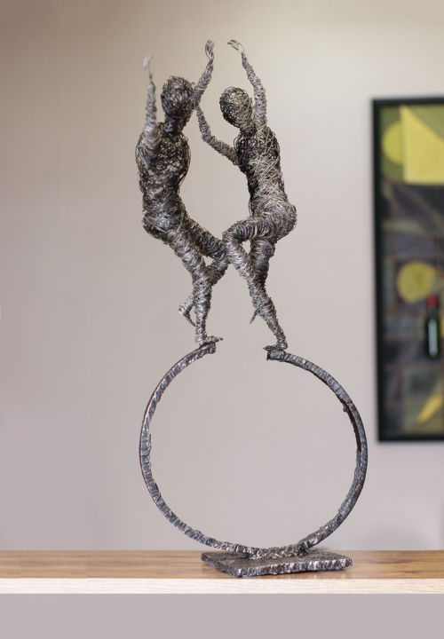 Sculpture titled "''Yarkhushta'' Danc…" by Karen Axikyan, Original Artwork, Metals