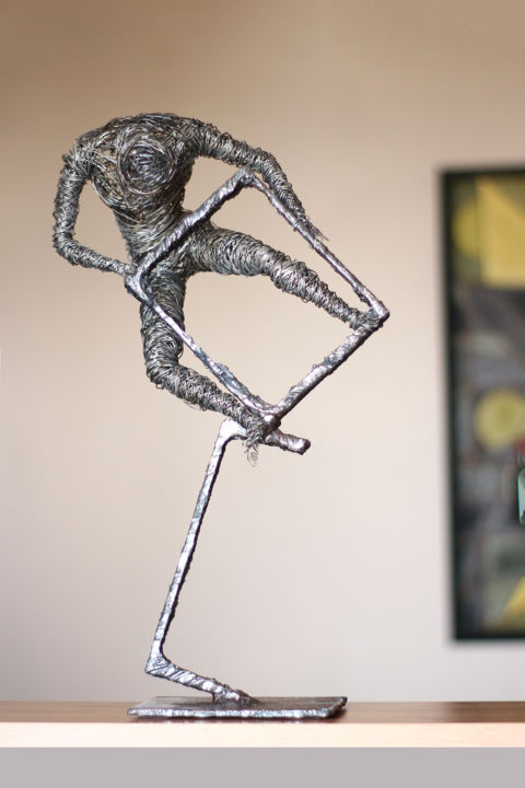 Sculpture titled "Utopia (56x27x22 5k…" by Karen Axikyan, Original Artwork, Metals