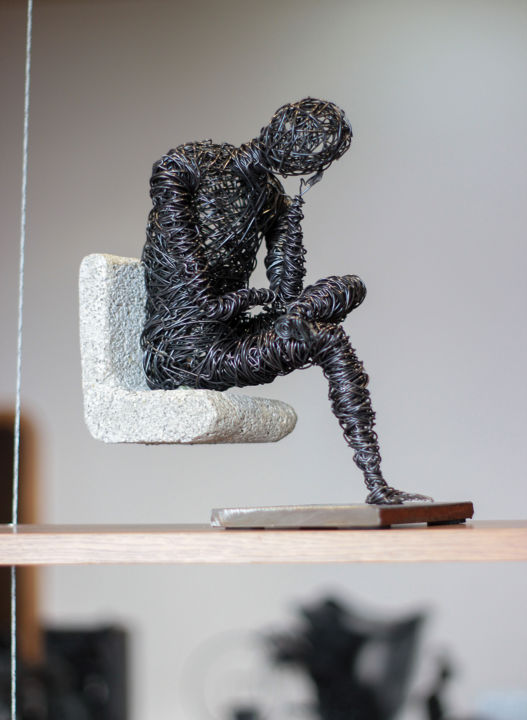 Sculpture titled "Difficult puzzle (2…" by Karen Axikyan, Original Artwork, Metals
