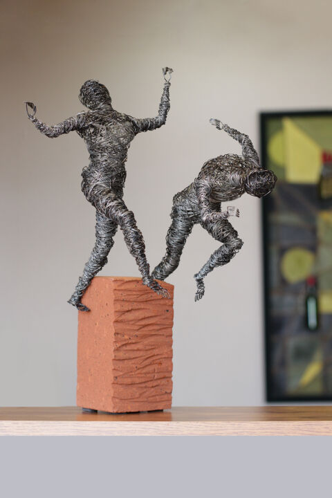 Sculpture titled "Competitions until…" by Karen Axikyan, Original Artwork, Metals