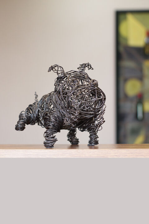 Escultura titulada "Doggy (18x24x17 1kg…" por Karen Axikyan, Obra de arte original, Metales