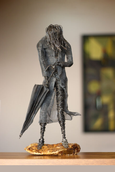 Rzeźba zatytułowany „Wind (39x20x12 1.7k…” autorstwa Karen Axikyan, Oryginalna praca, Metale
