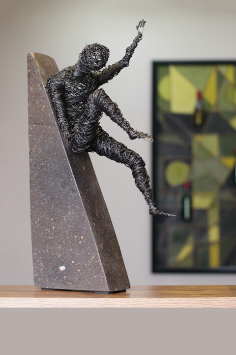 Sculpture titled "Declension (41x27x1…" by Karen Axikyan, Original Artwork, Metals