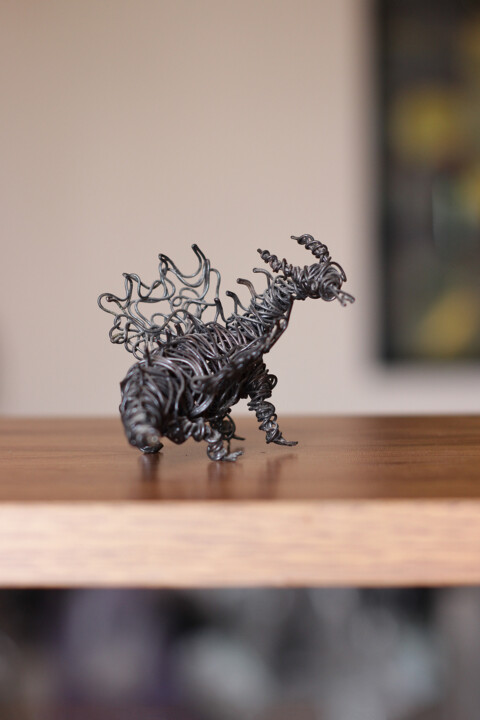 Sculpture intitulée "Dragon (9x6x7cm 0.1…" par Karen Axikyan, Œuvre d'art originale, Métaux