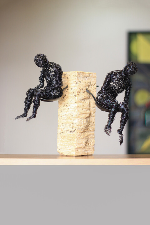 Скульптура под названием "Emptiness (26x28x30…" - Karen Axikyan, Подлинное произведение искусства, Металлы