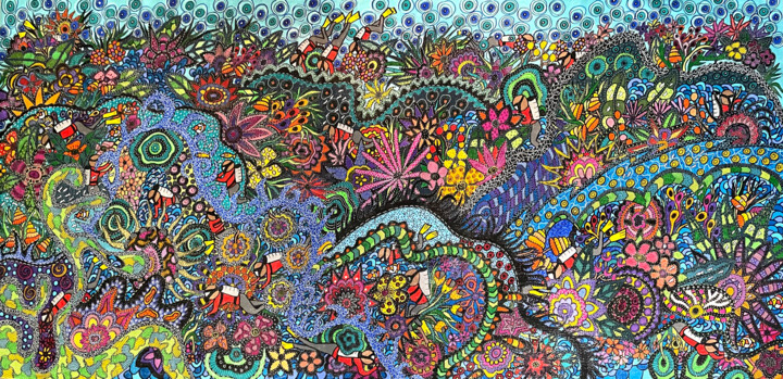 绘画 标题为“Ocean fantastical” 由Karen Elzinga, 原创艺术品, 标记