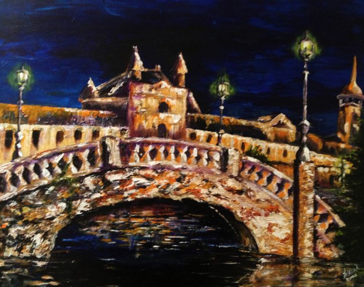 Painting titled "Nightpassage" by Ferrand, Original Artwork, Acrylic
