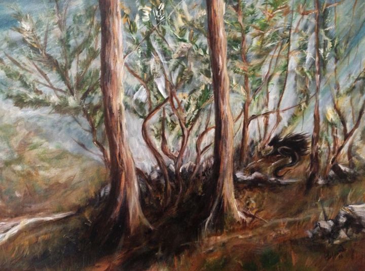 Painting titled "The Guardian" by Ferrand, Original Art, Acrylic