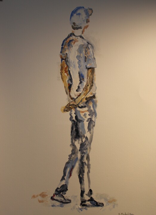 Peinture intitulée "Posté" par Karen Finkelstein, Œuvre d'art originale, Huile