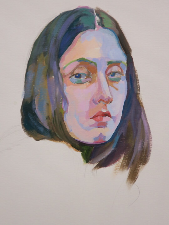 绘画 标题为“Sketch of woman in…” 由Karen Kruse, 原创艺术品, 丙烯