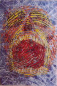 Dibujo titulada "Fingerprint Scream" por Karen Wood, Obra de arte original
