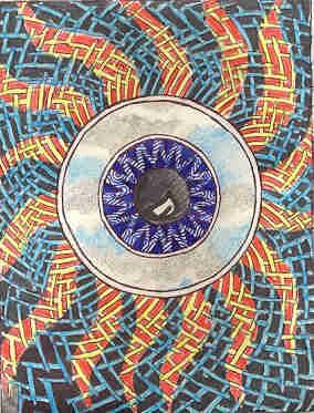 Zeichnungen mit dem Titel "Vibrating Sky Eye" von Karen Wood, Original-Kunstwerk