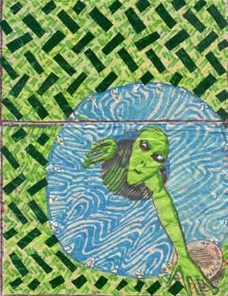 Drawing titled "Napkin Art Alien(fo…" by Karen Wood, Original Artwork