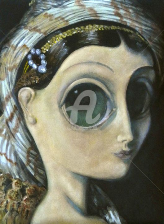 Pintura intitulada "ODALISKA d'après DO…" por Karen Decoster, Obras de arte originais, Óleo